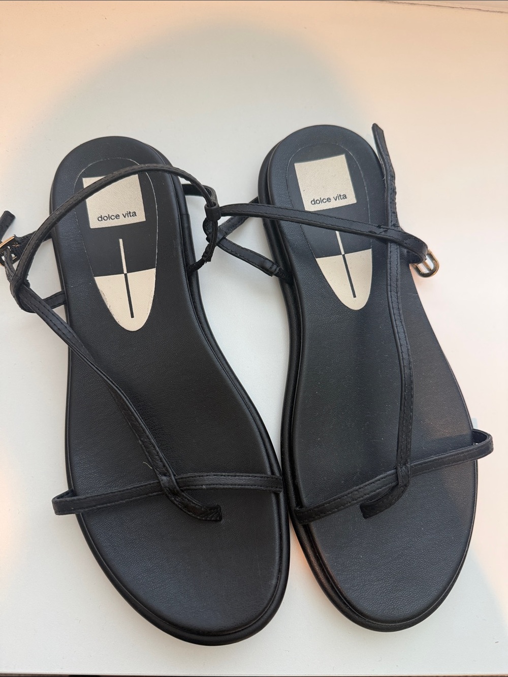 Dolce Vita Black Minimalist Strap Sandals
